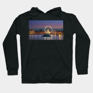 Illuminated giant Ferris in Bari, Italy at night Hoodie